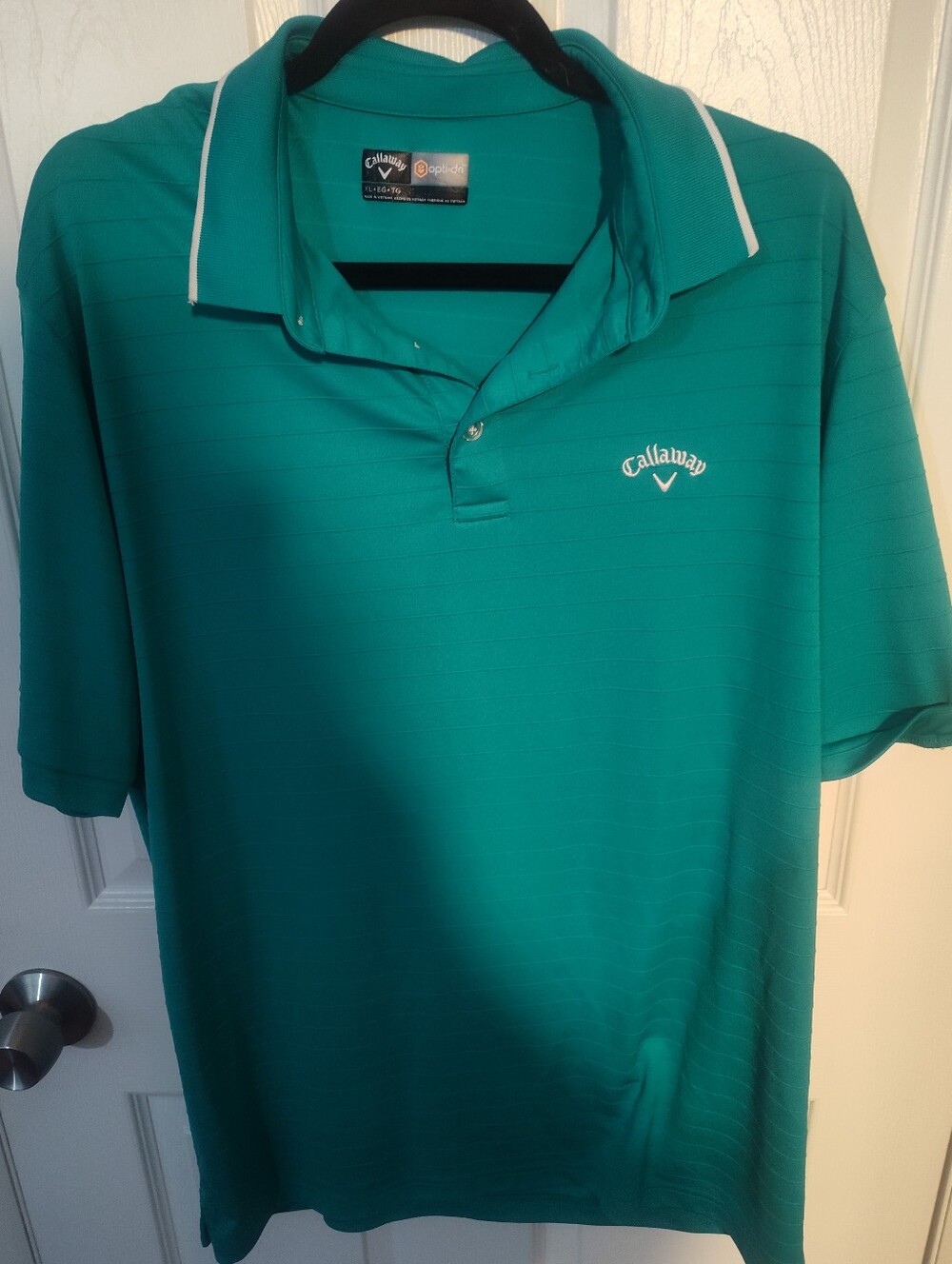 Callaway Teal Short-Sleeve Performance Polo with White Trim